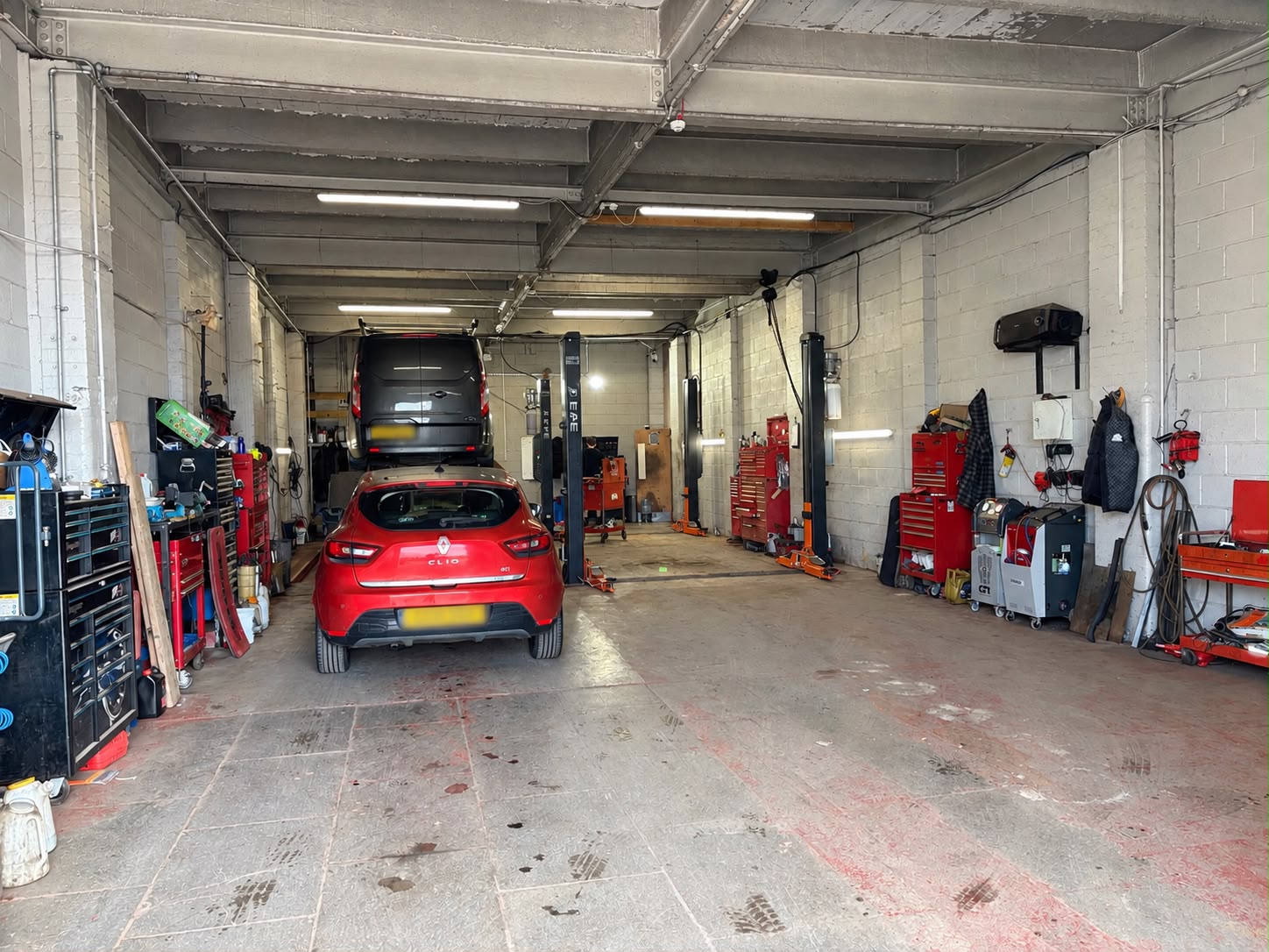 Technician working in a service bay