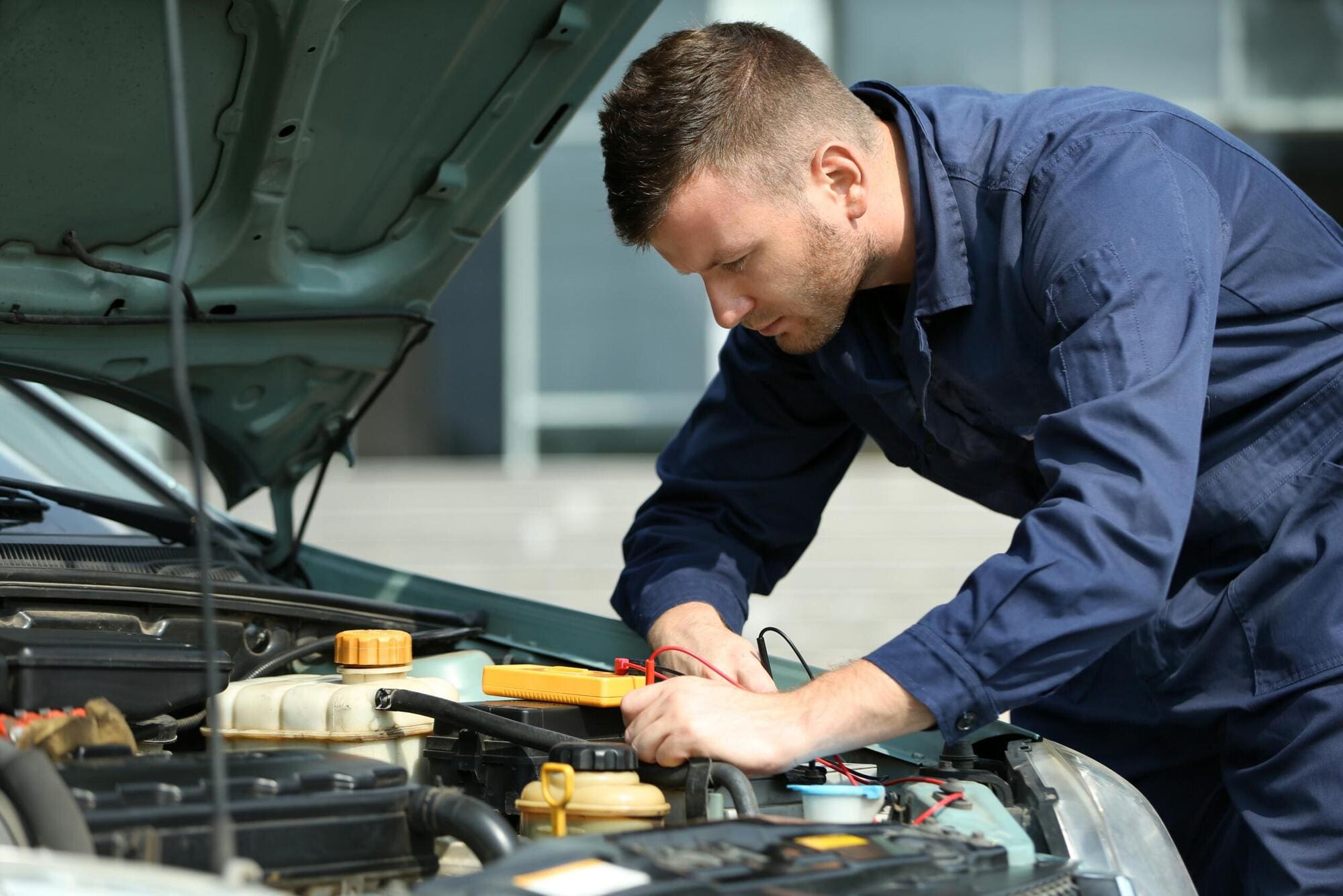 technicians working in a service bay